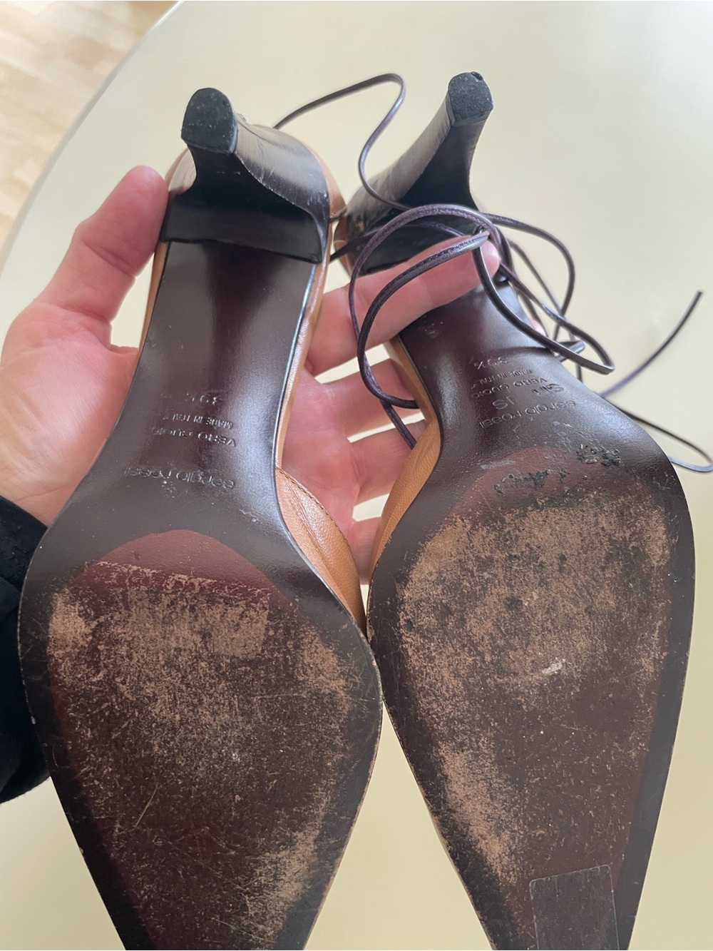 Sergio Rossi Tan Leather Lace Up Corset Pumps Vintage Y2K IT 39 US 8-8.5 - Picture 9 of 12